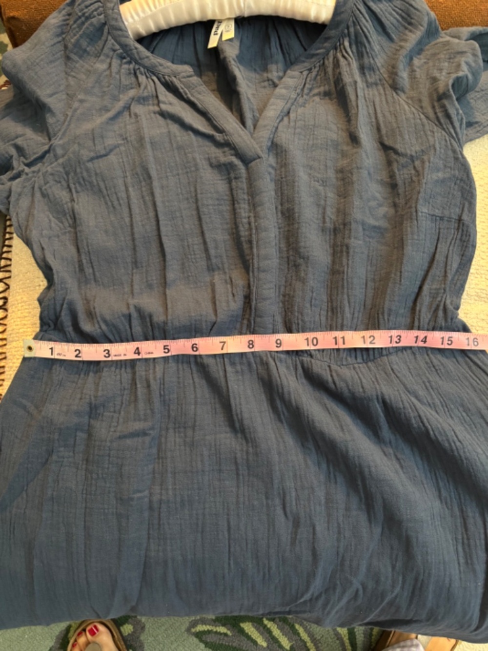 Pact Coastal Organic Double Gauze Cotton Dress- French Blue - Picture 10 of 14